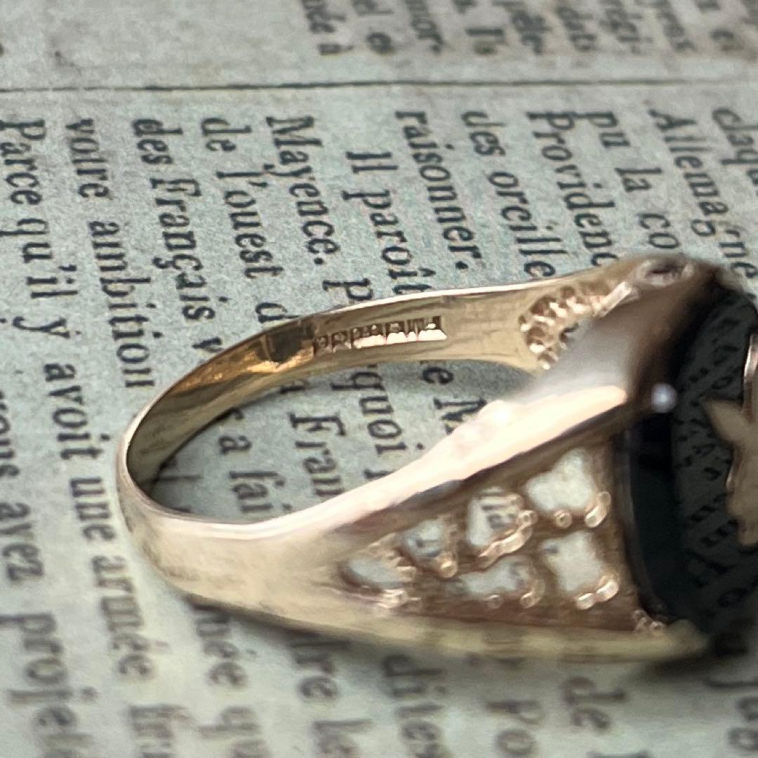 希少　英国　イギリス　ヴィンテージ　9k 9金　プレイボーイリング