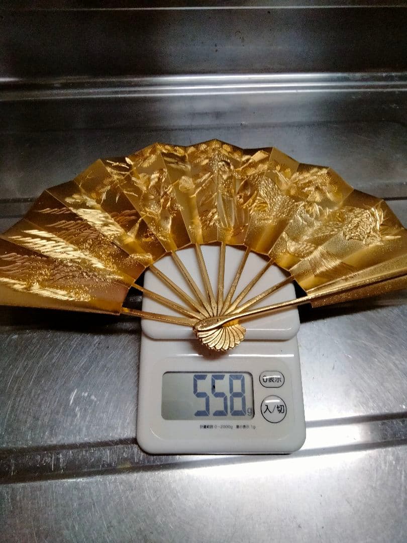 純金純銀の扇子-刻印なし-約555g