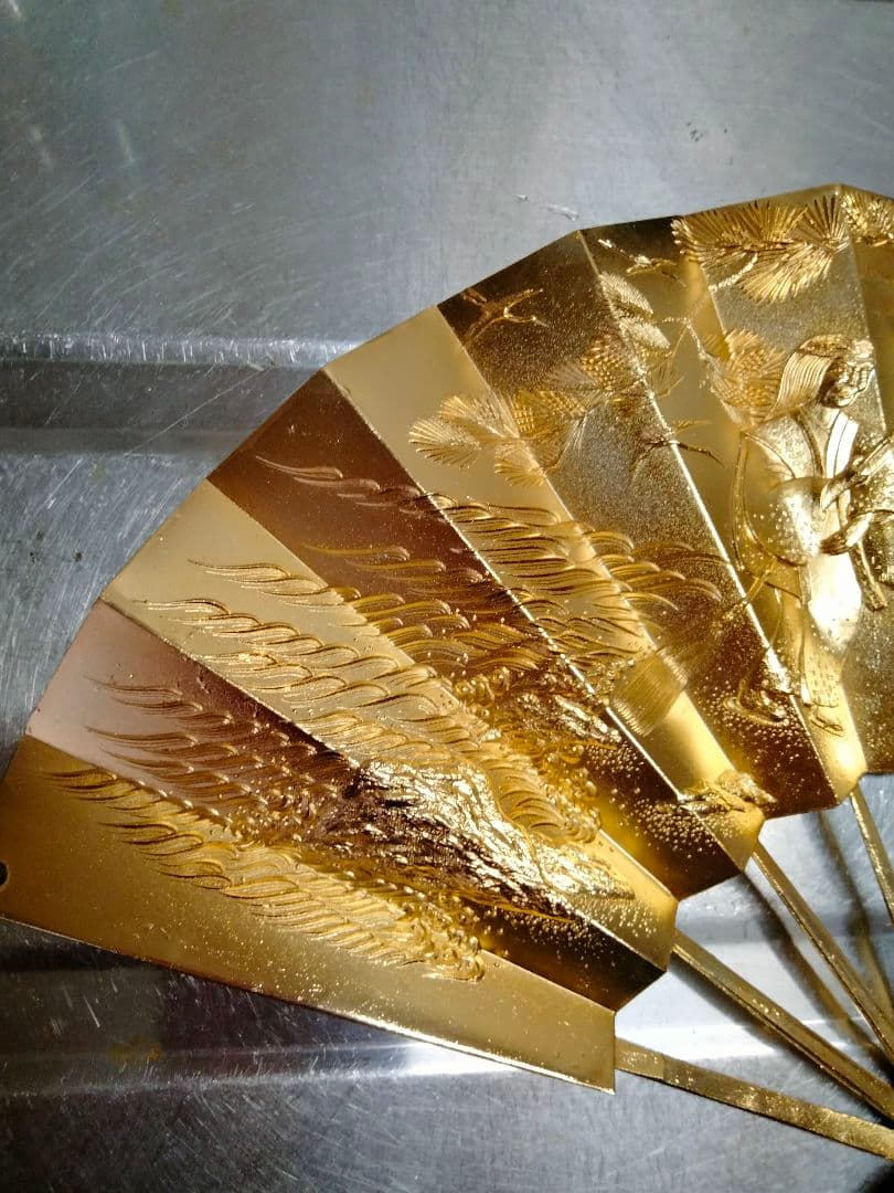 純金純銀の扇子-刻印なし-約555g