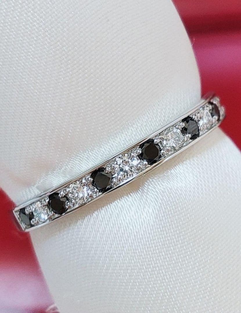新入荷 未使用 pt950 天然ダイヤモンド ブラックダイヤモンド リング