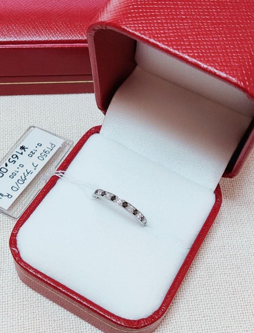 新入荷 未使用 pt950 天然ダイヤモンド ブラックダイヤモンド リング