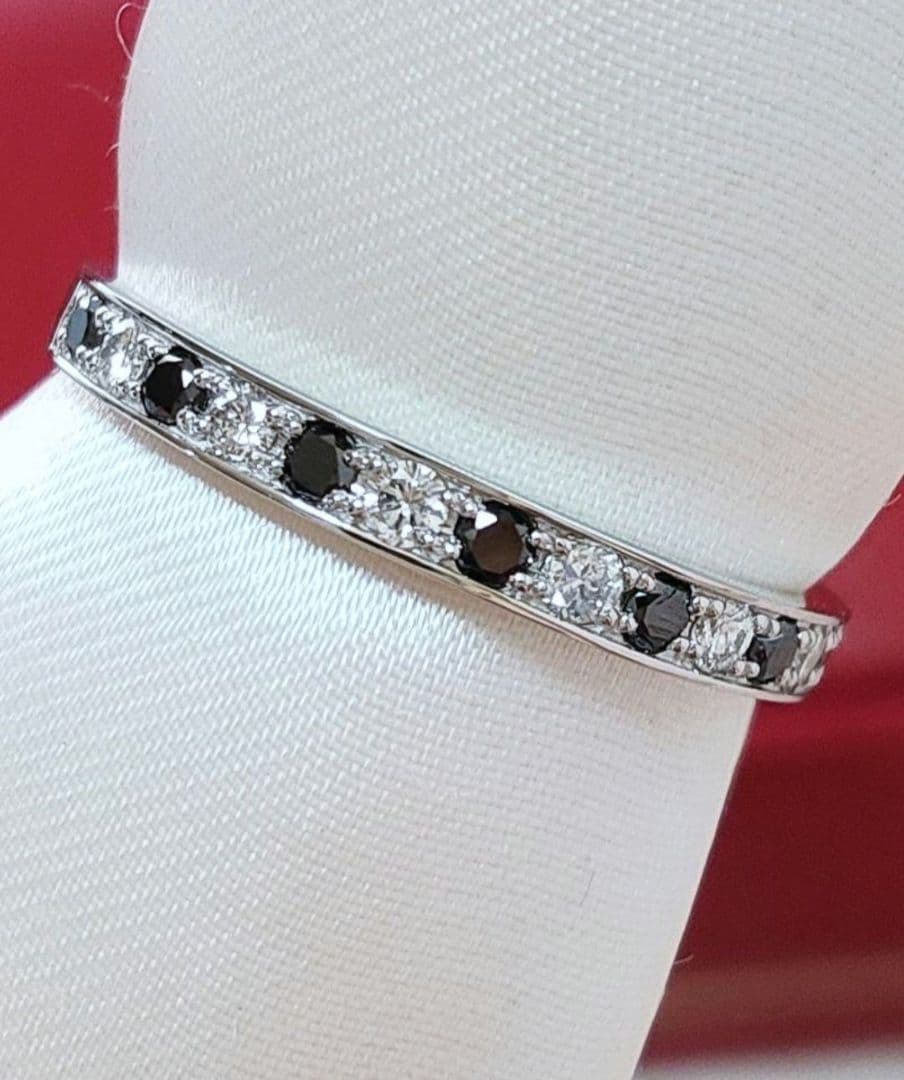 新入荷 未使用 pt950 天然ダイヤモンド ブラックダイヤモンド リング