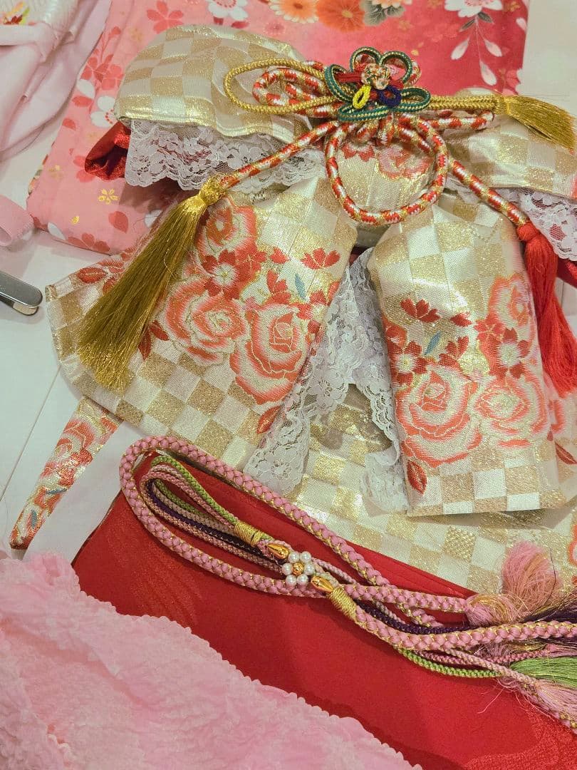 七五三 女の子 ピンク 着物セット 草履付き