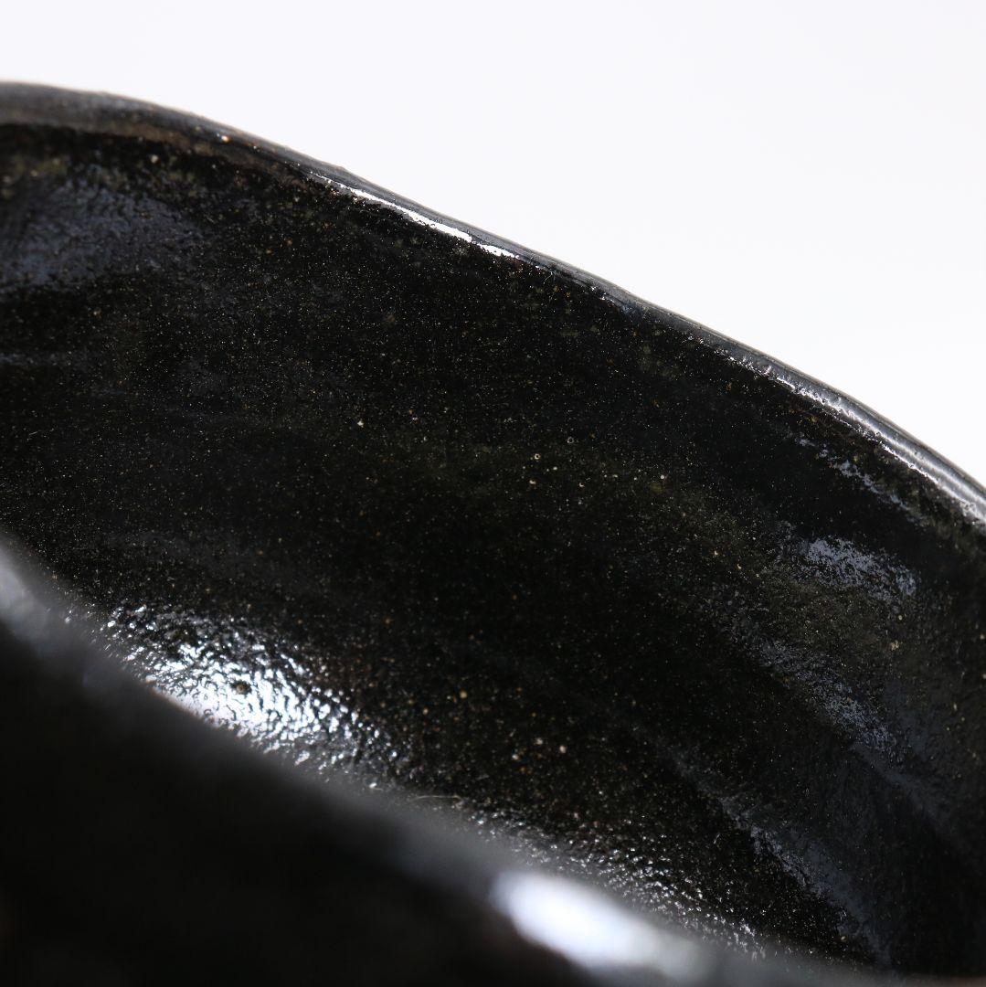 佐々木松楽作 黒楽茶碗 前大徳寺 大橋香林書付 茶道具 共箱　C894