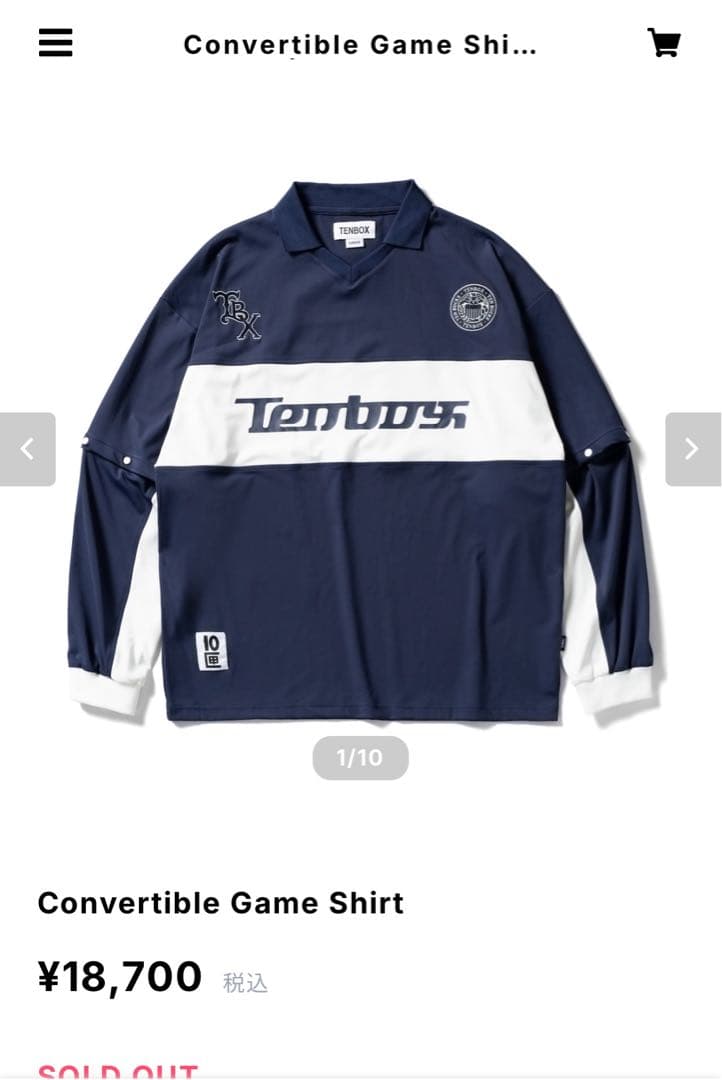 TENBOX 10匣 テンボックス　Convertible Game Shirt