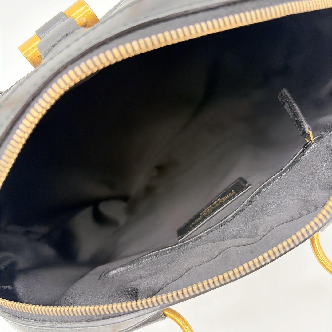 美品✨【イヴサンローラン】ミューズ オールレザー ハンドバッグ ブラック カデナ