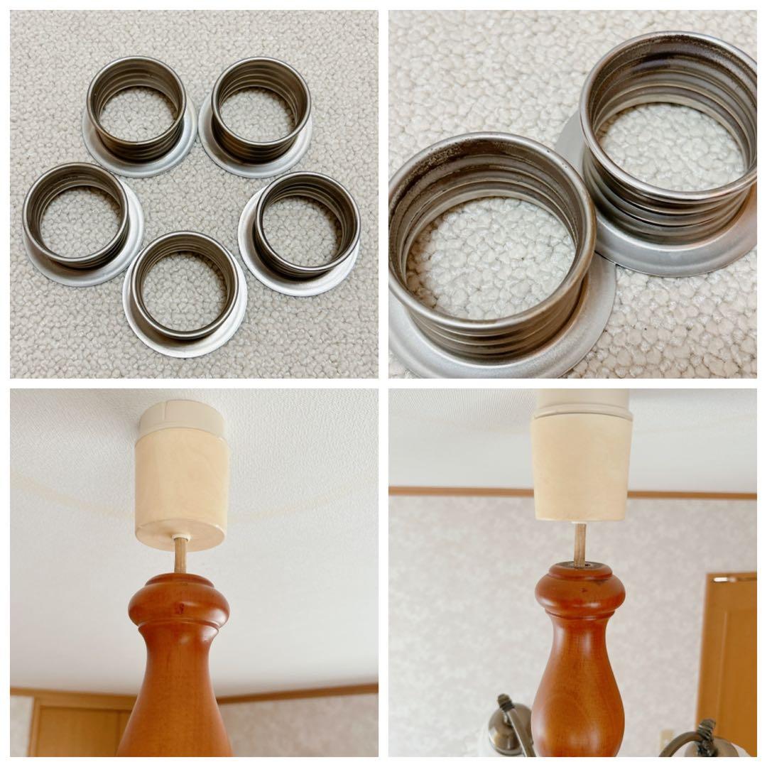 ●美品●アンティーク　フリルシェード　すずらん型　豪華5灯シャンデリア【キシマ】