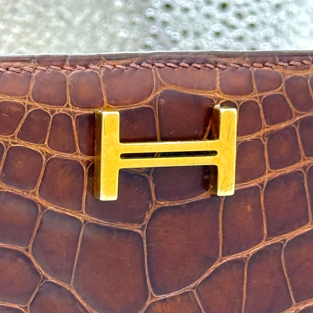 エルメス べアン アリゲーター クロコダイル エキゾチック 長財布 P32