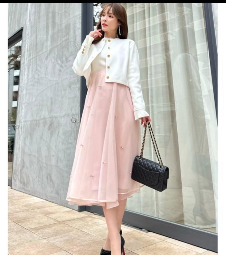 celford リボンパールチュールスカート　ピンク