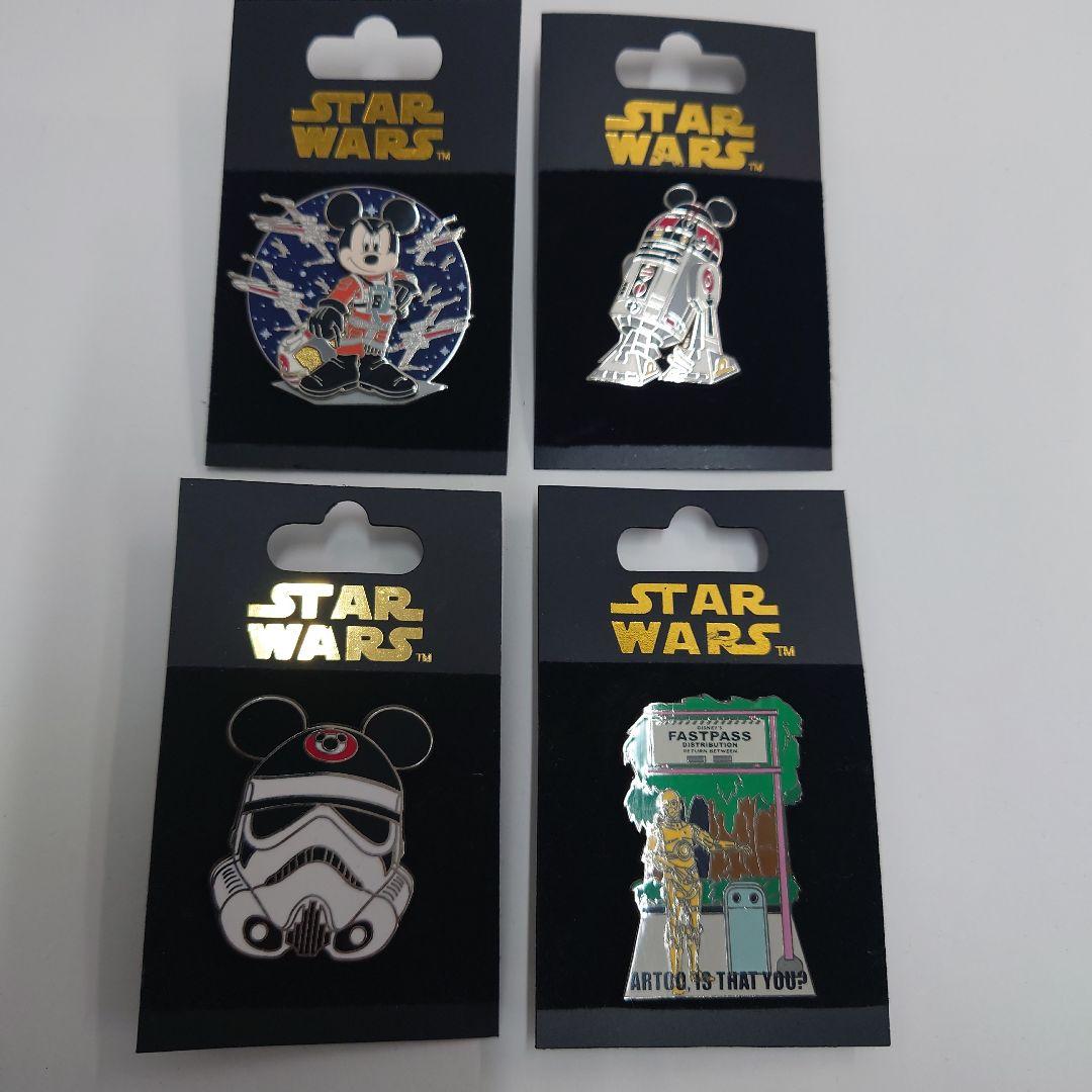 スター・ウォーズ キャラクターピンバッジ 4個セット　ディズニー