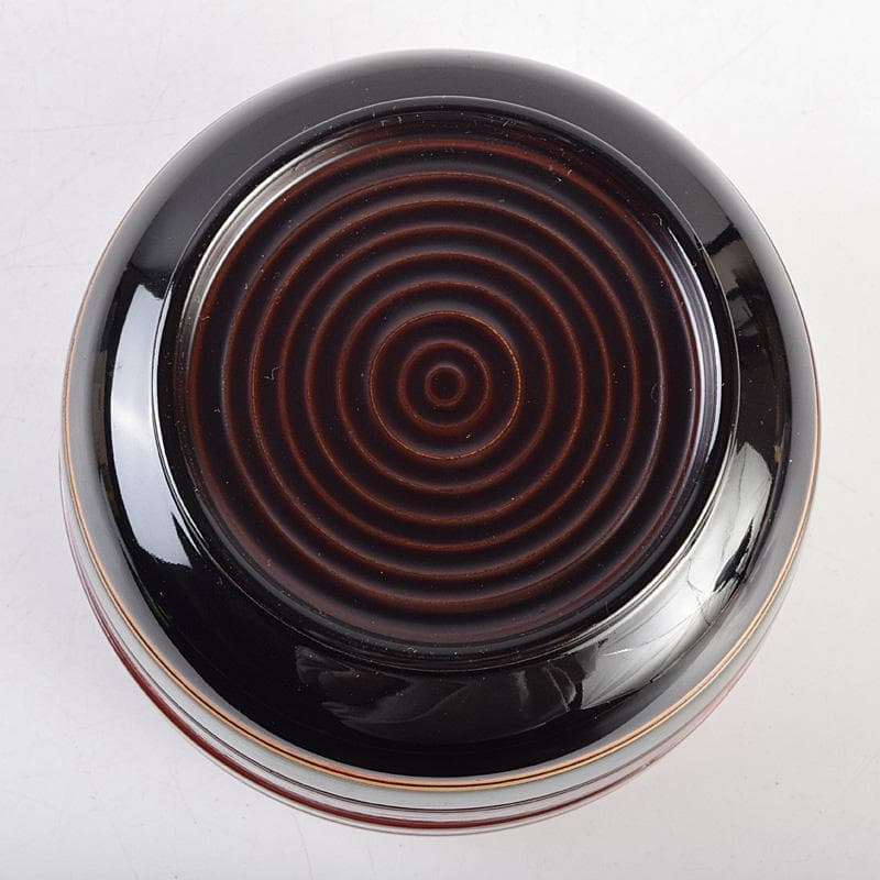 茶道具　塗師　中林香雪作　即中斎好　唐物写　独楽平棗　共箱　M　R9309