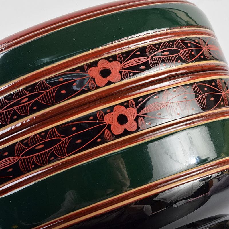 茶道具　塗師　中林香雪作　即中斎好　唐物写　独楽平棗　共箱　M　R9309