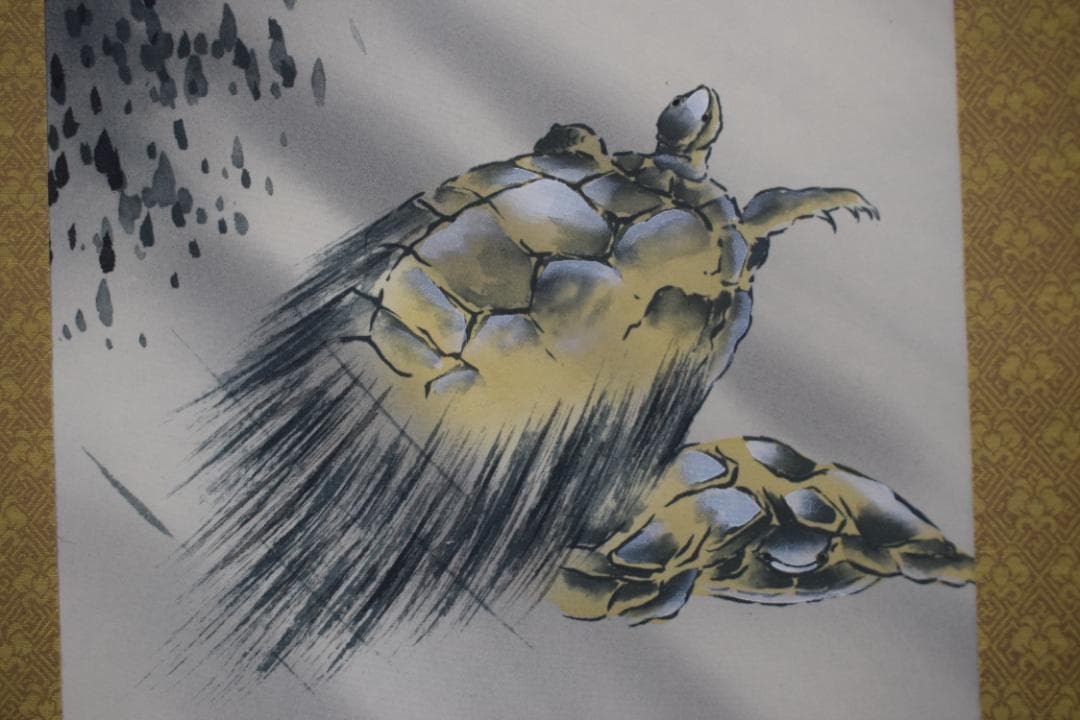 大栖/福寿鶴亀図/双幅/掛軸/名家伝来/Z-503