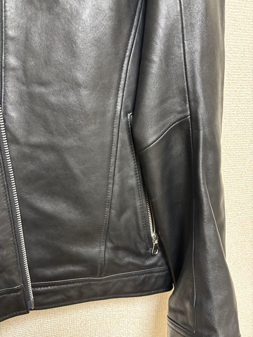 羊革シングルライダースジャケット