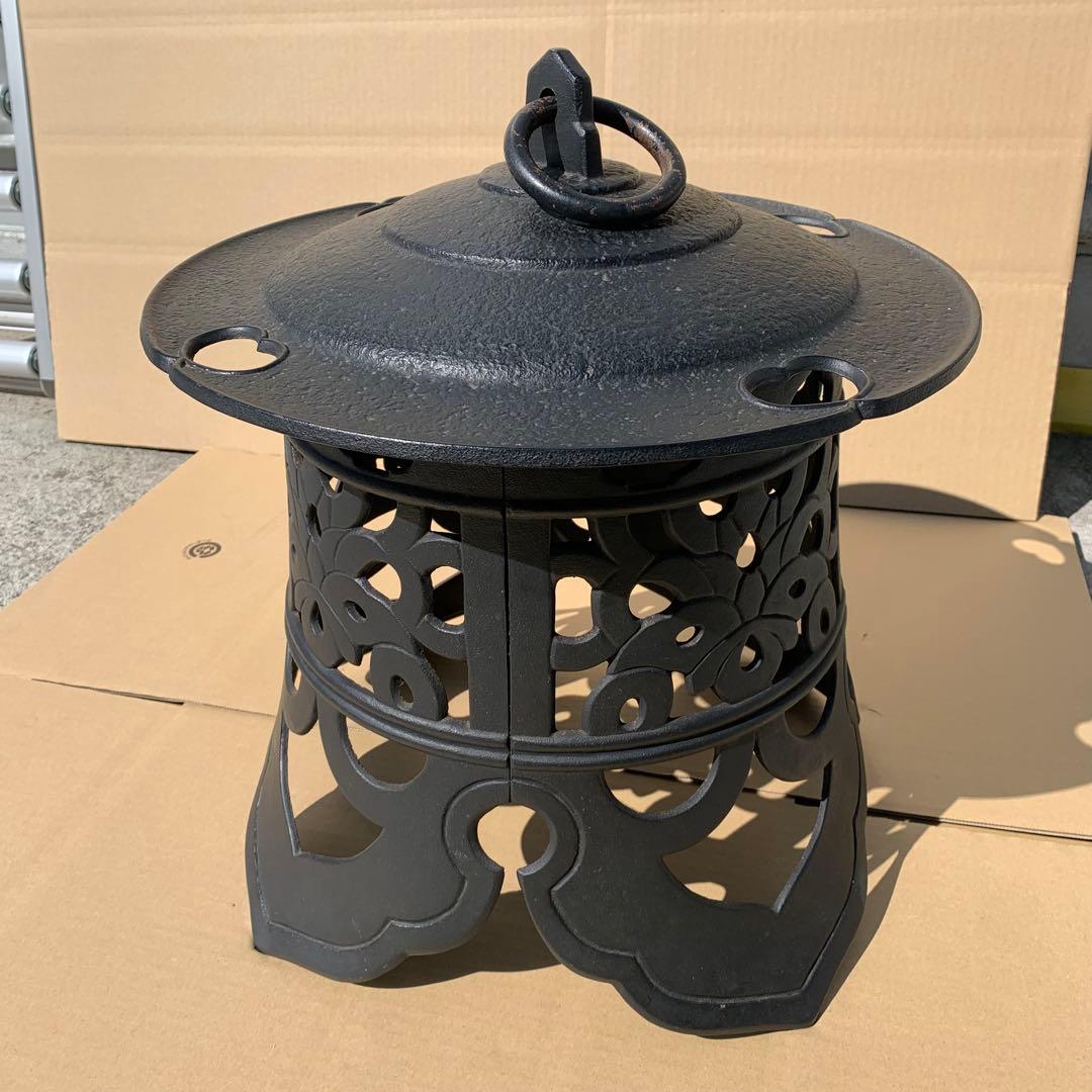 南部鉄器　岩鋳　大型　吊り　燈篭　和風　アンティーク 骨董品 レトロ