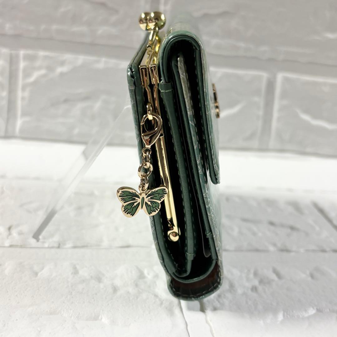 【未使用】ANNA SUI アナスイ　ローズハート がま口二つ折り財布 ミント