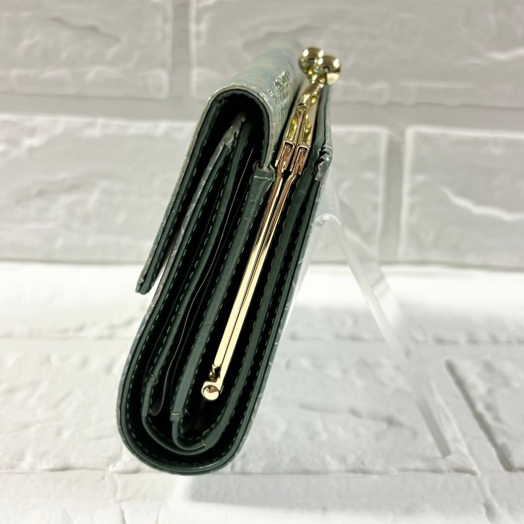 【未使用】ANNA SUI アナスイ　ローズハート がま口二つ折り財布 ミント