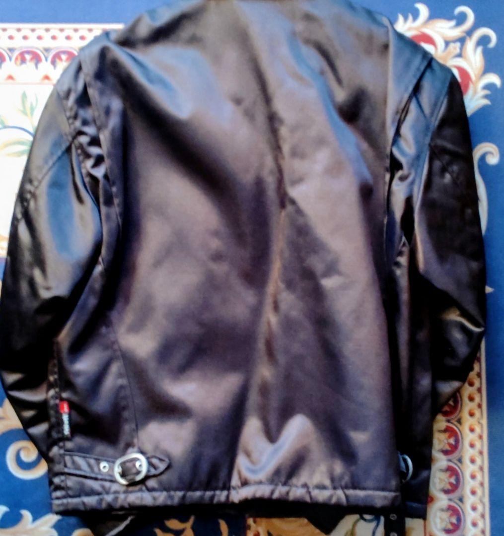 Schott ブラックナイロンライダースジャケット