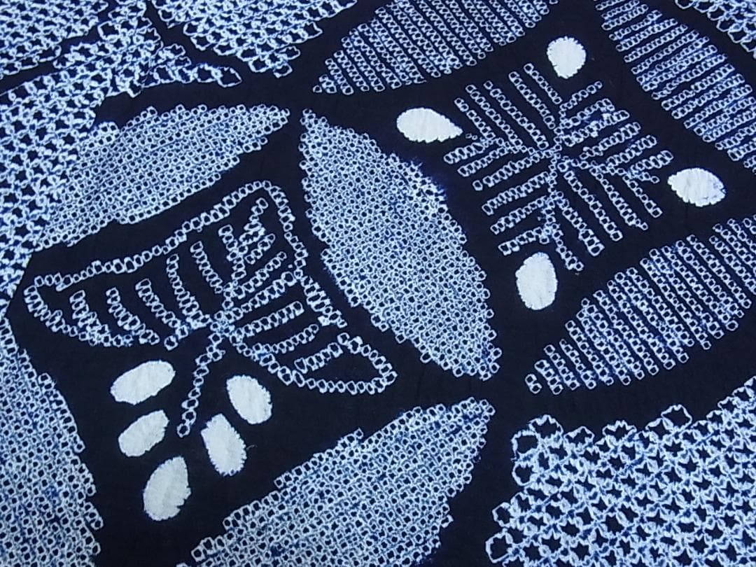 ♦︎きもの結♦︎有松鳴海絞り 浴衣 七宝文 綿♦︎f