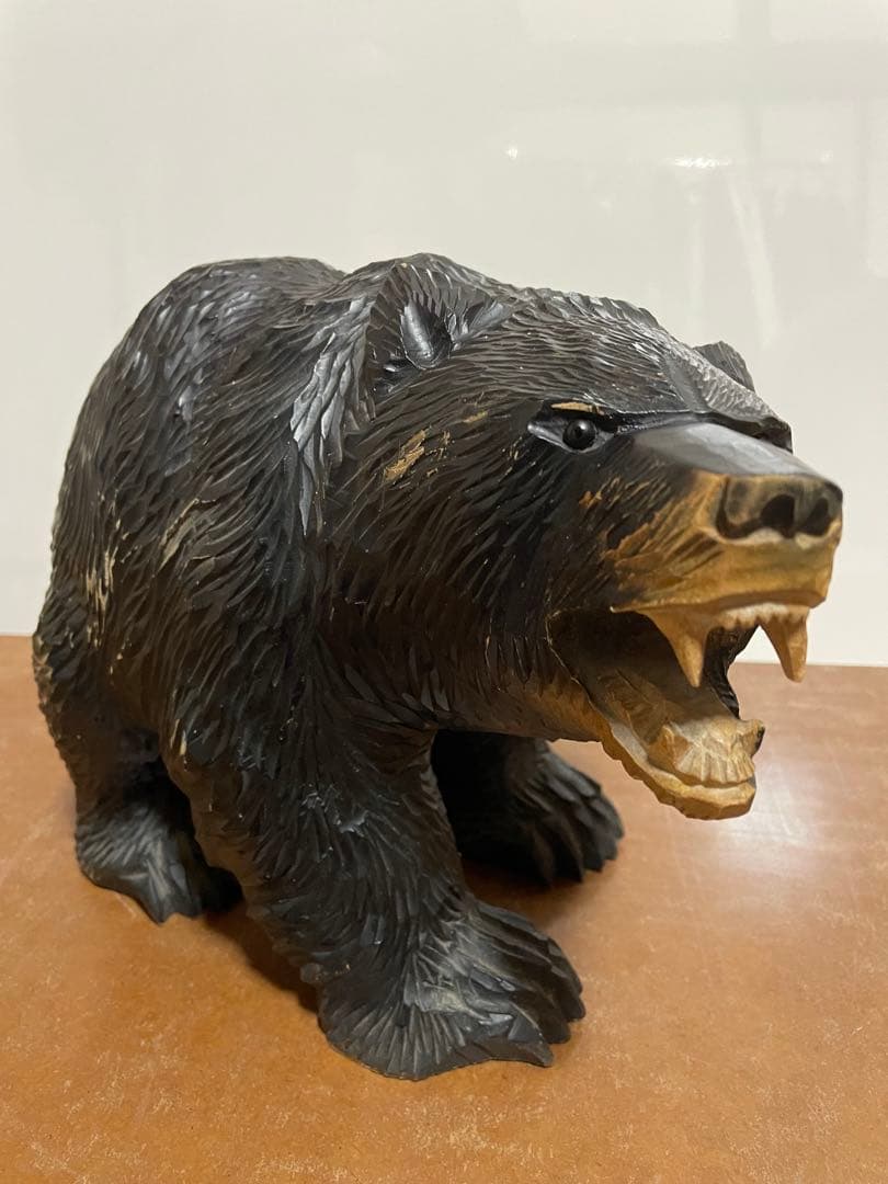 八雲町木彫り熊　木歩作　引間二郎　北海道民藝工芸品