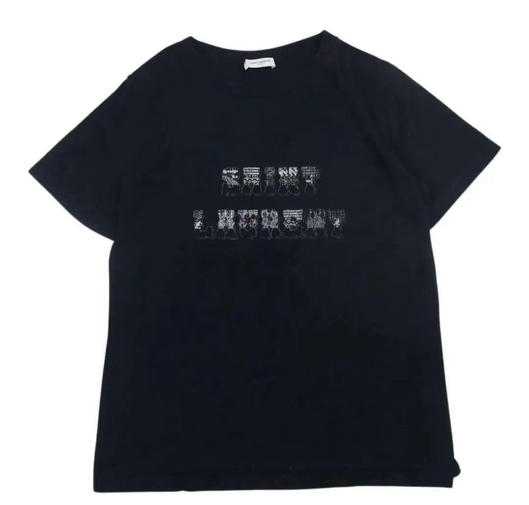 SAINT LAURENT サンローラン　ロゴTシャツ　ブラック　美品