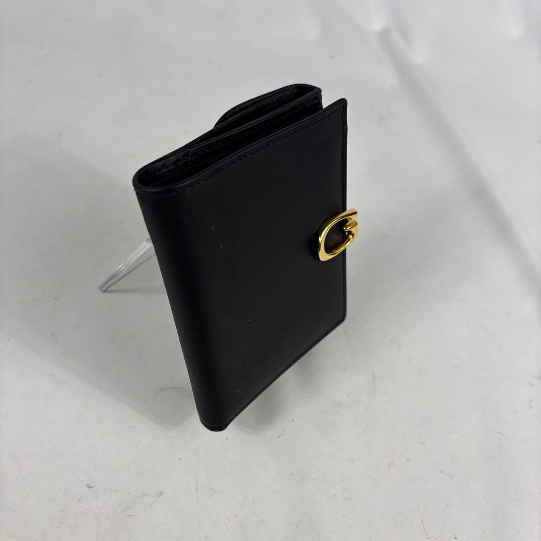 美品　GUCCI　グッチ　二つ折り財布　G金具　レザー　ブラック　レッド