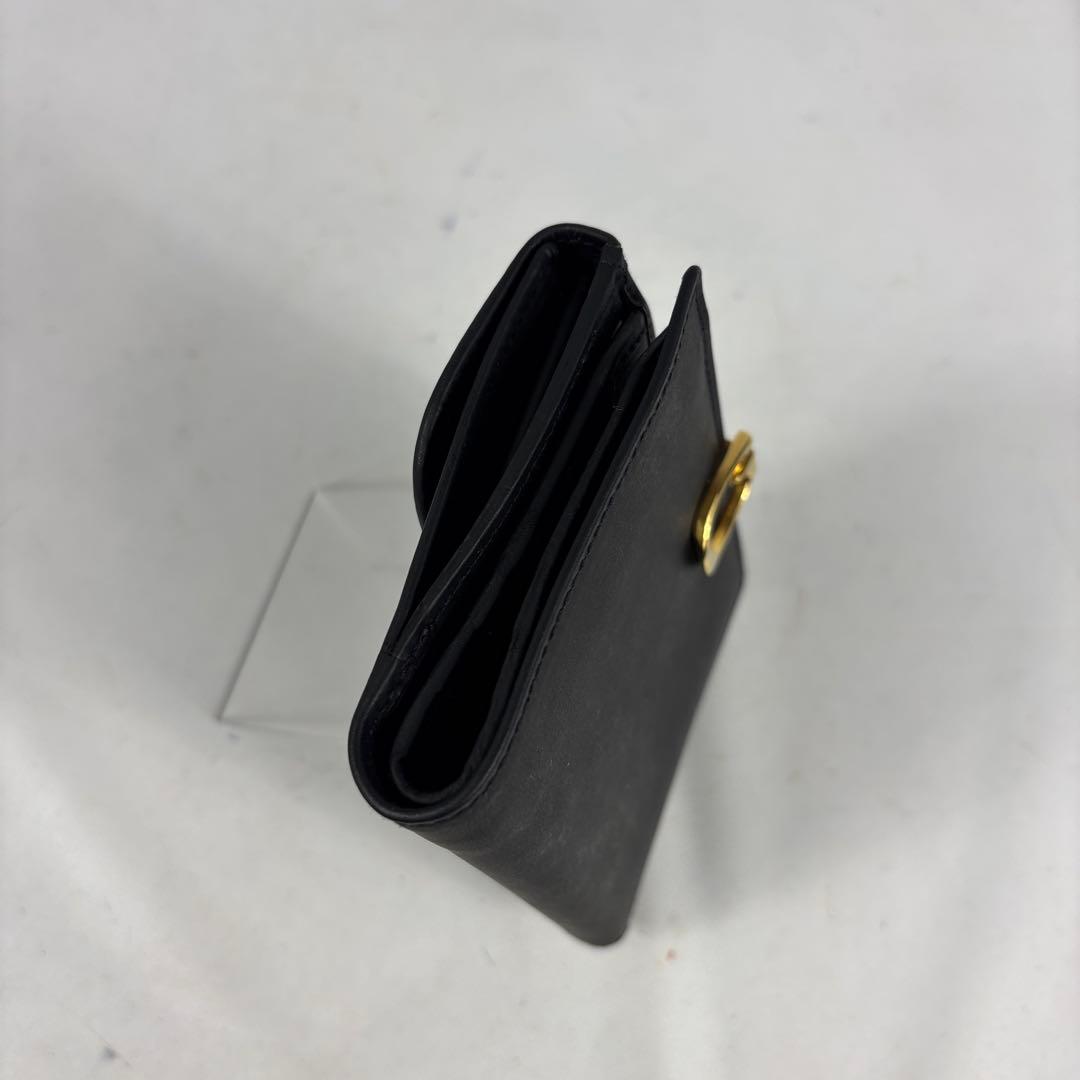 美品　GUCCI　グッチ　二つ折り財布　G金具　レザー　ブラック　レッド