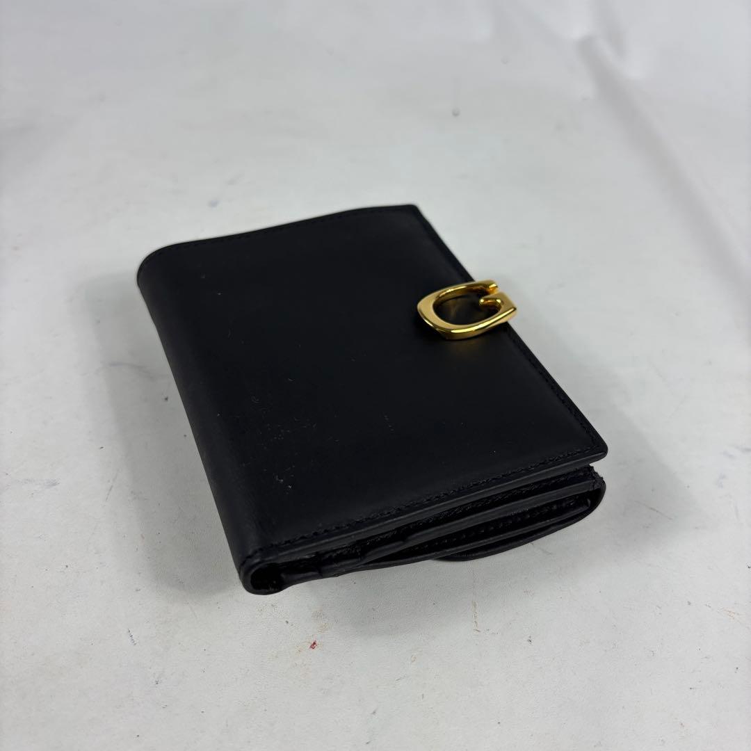 美品　GUCCI　グッチ　二つ折り財布　G金具　レザー　ブラック　レッド