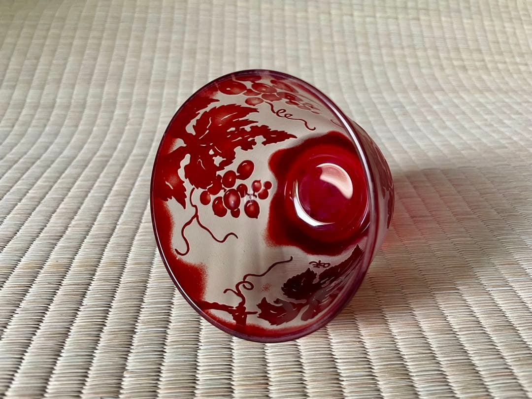 【彫刻硝子】器 ぐい呑 6客セット　中村和正