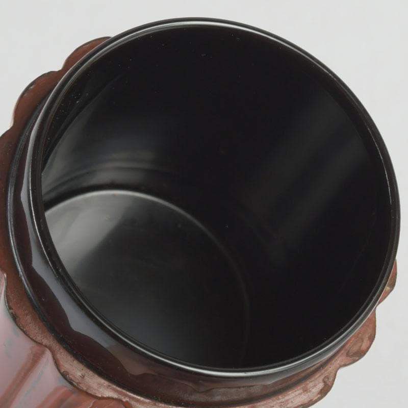 茶道具　輪島塗　久世宗春作　根来菊形　末広棗　共箱　V　9648