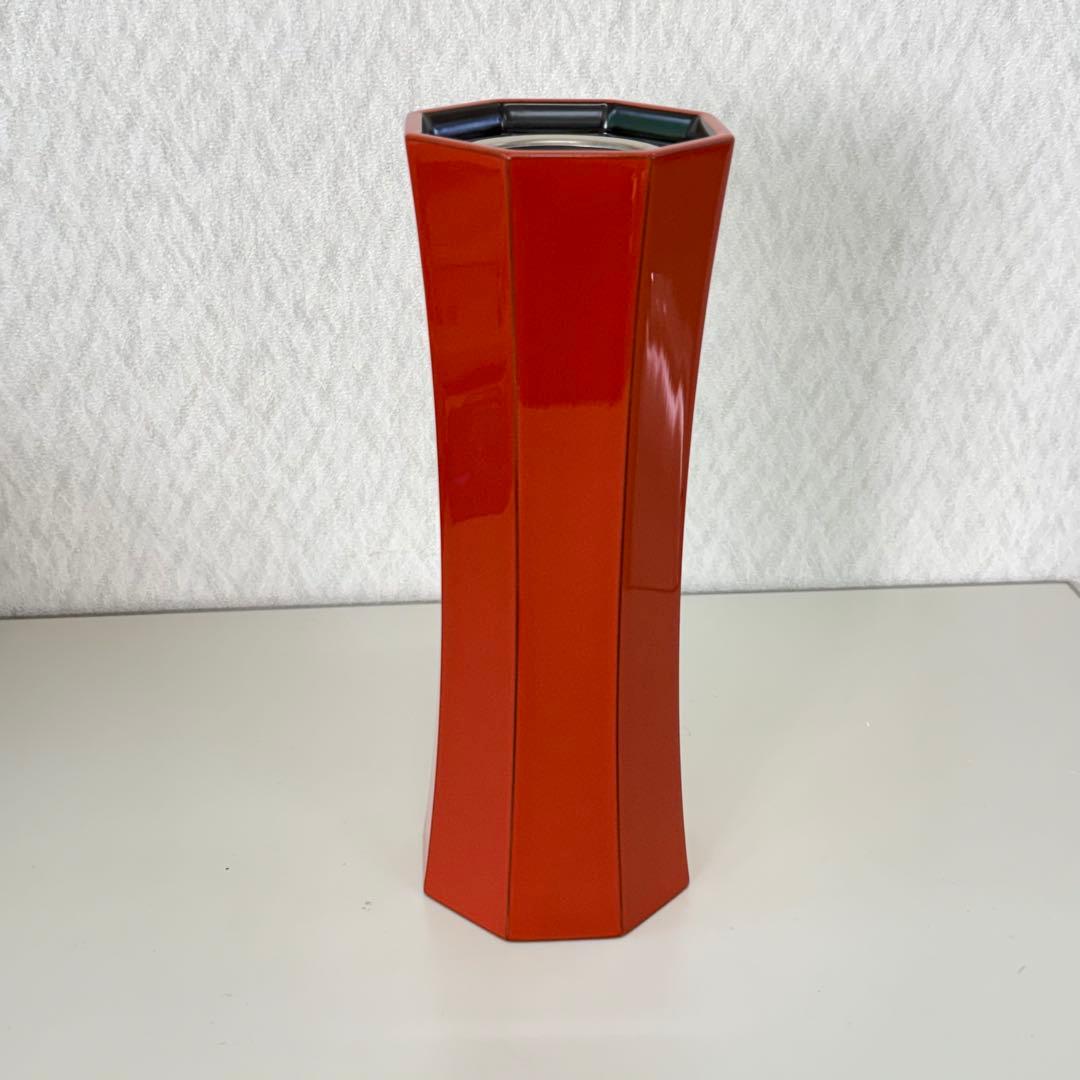 象彦 洗朱 八角 花生 花器　花瓶　未使用