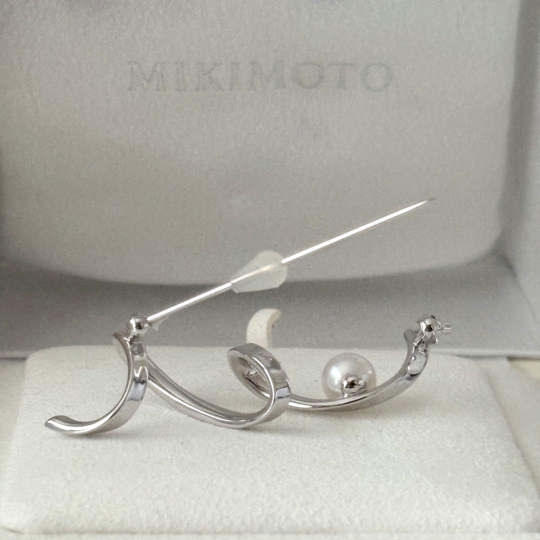 006【ミキモト】シルバー　ブローチ　M パール　約7.1mm