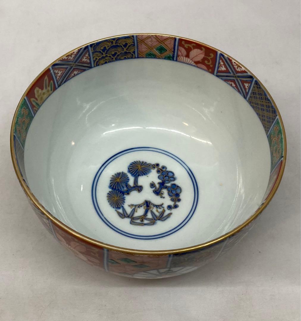 B215  九谷焼「十錦手菓子鉢」大聖寺伊万里　骨董　錦手　茶道具　石川