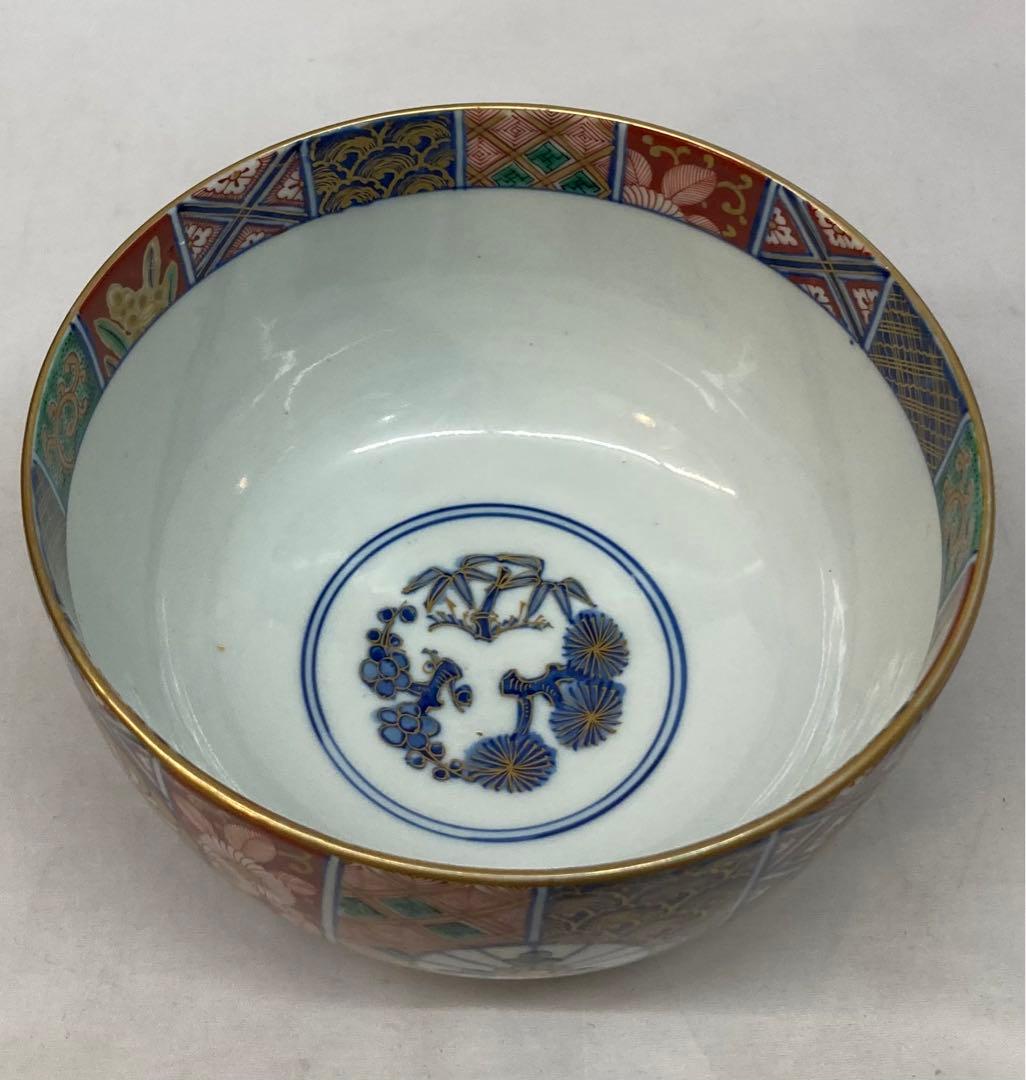 B215  九谷焼「十錦手菓子鉢」大聖寺伊万里　骨董　錦手　茶道具　石川