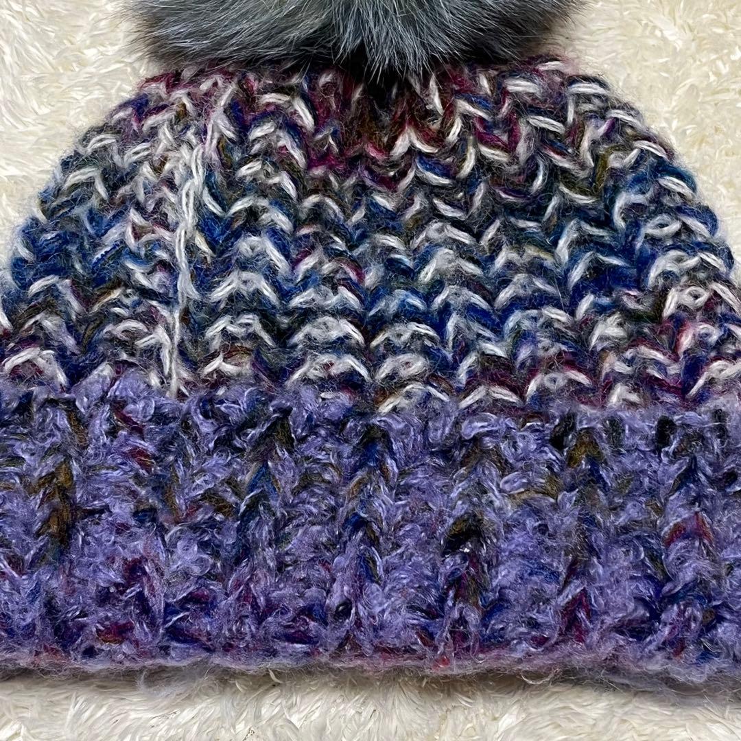 CA4LA カシラ　ニット帽　フォックス　モヘヤ　アルパカ