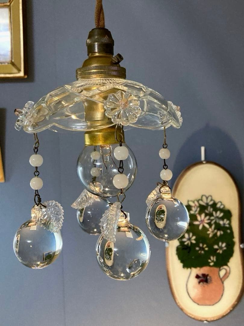 （専用）ミニシャンデリア　【りんご】　19世紀　フランス　アンティーク　シェード