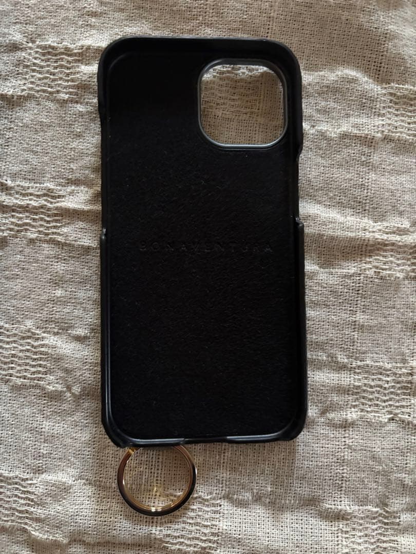 ボナベンチュラ　ハンドル付き バックカバーケース　シュリンクレザー エトープ