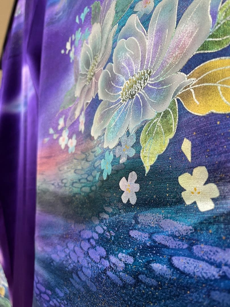 逸品★おしゃれ　中古★振袖★仕立て上がり　NO.B09 紫色　成人式　結婚式