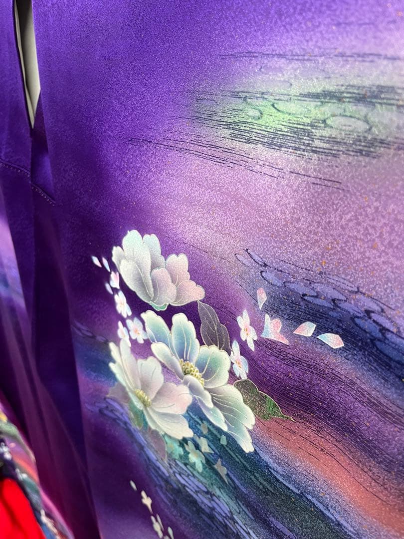 逸品★おしゃれ　中古★振袖★仕立て上がり　NO.B09 紫色　成人式　結婚式