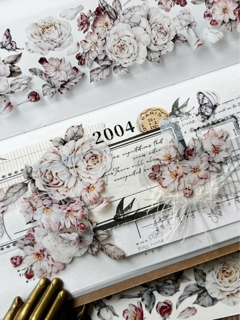 梦岛日记《海棠微露》海外マスキングテープ　マステ 【2319】