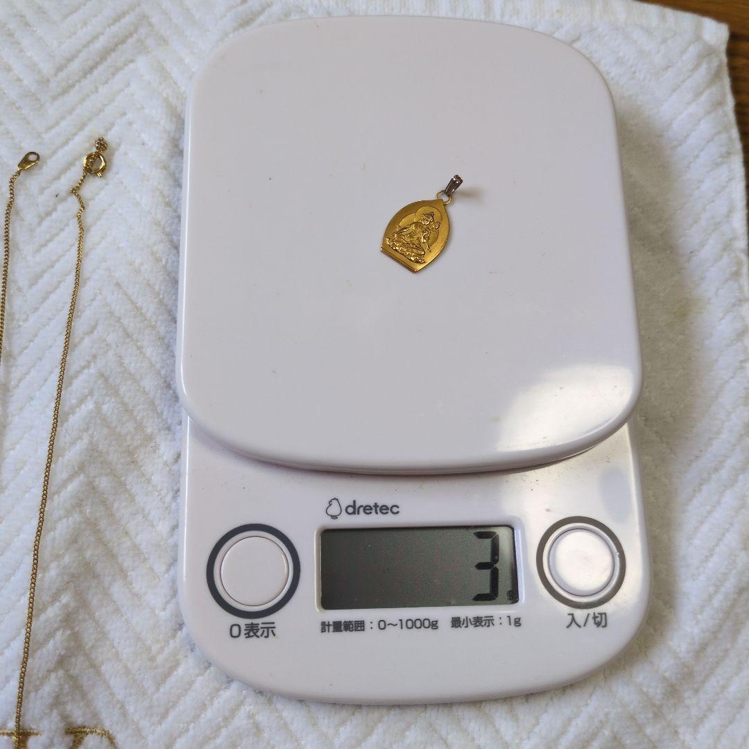 少林山達磨寺十二支お守り　御本尊　虎年　ゴールドプレート仏像ペンダントネックレス