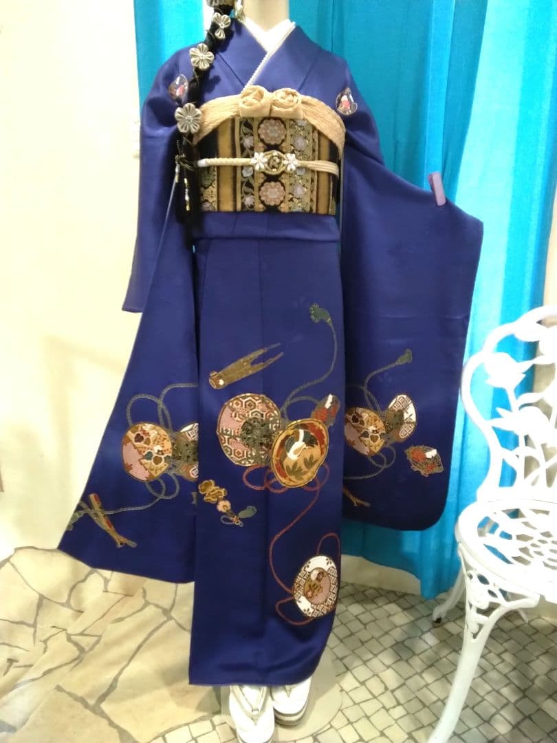 振袖フルセット、正絹振袖、成人式、重ね衿、帯揚げ、帯締め、西陣袋帯、襦袢