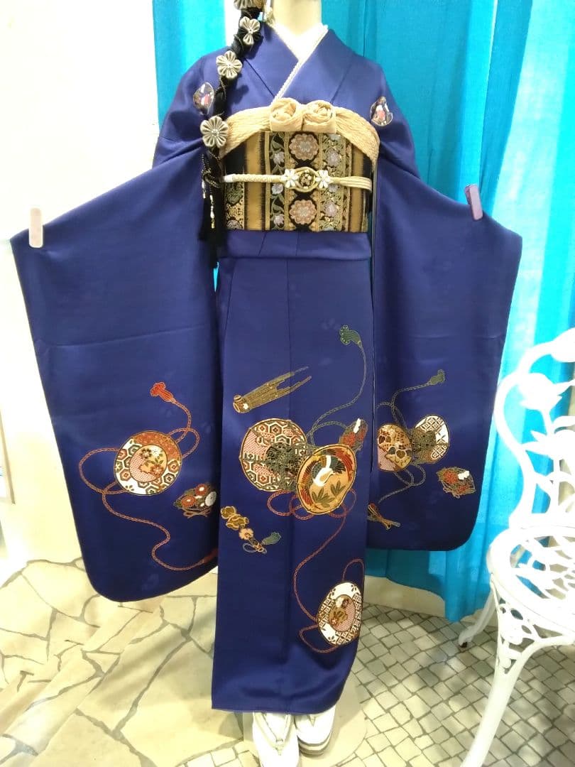 振袖フルセット、正絹振袖、成人式、重ね衿、帯揚げ、帯締め、西陣袋帯、襦袢