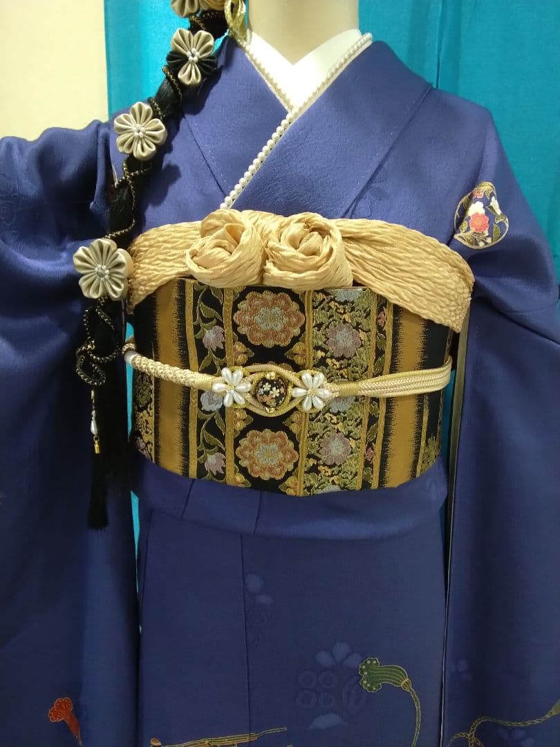 振袖フルセット、正絹振袖、成人式、重ね衿、帯揚げ、帯締め、西陣袋帯、襦袢