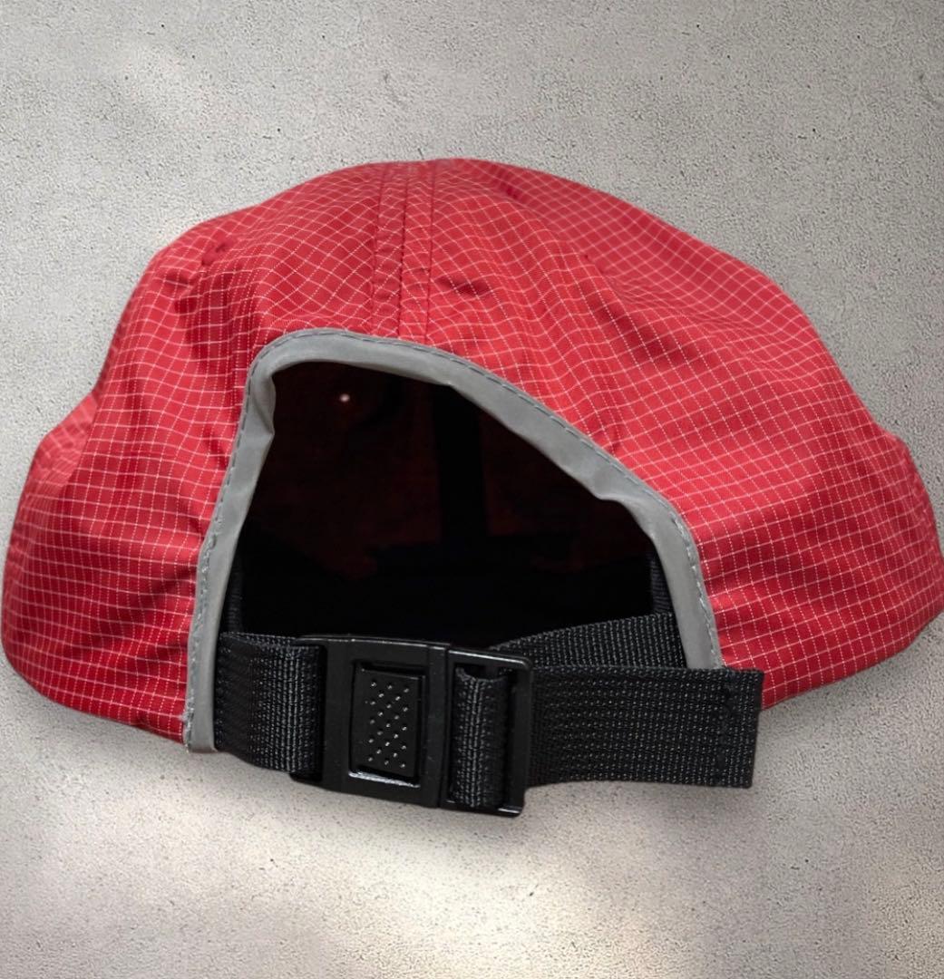 Stussy sport nylon capナイロンキャップ　赤　チェック柄