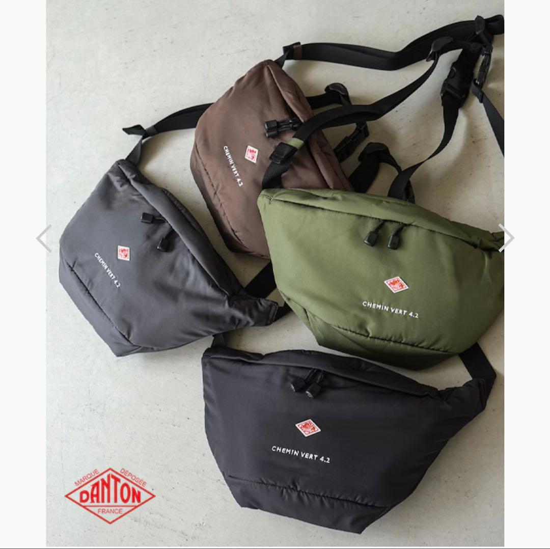 DANTON ダントン ポリエステルタフタ スリングバッグ ブラック