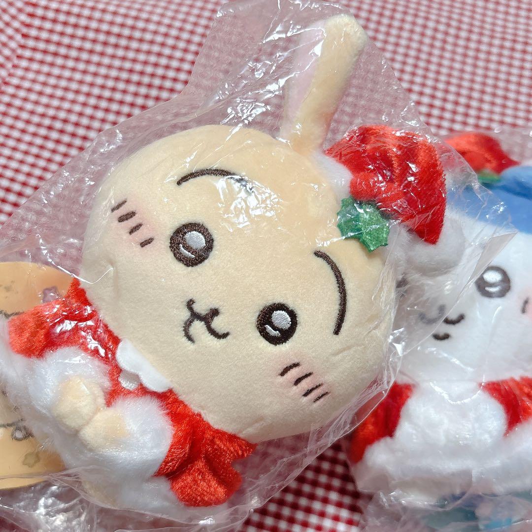 【お顔厳選.新品.未開封】♡サンタさんだ！持ちますマスコット　うさぎ　ハチワレ♡