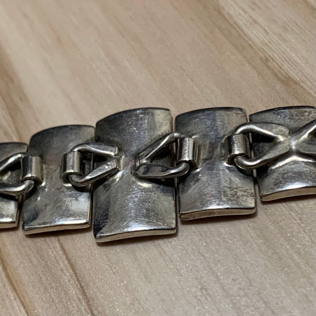 美品 ヴィンテージ メキシカンジュエリー パネルチェーンブレスレット TAXCO