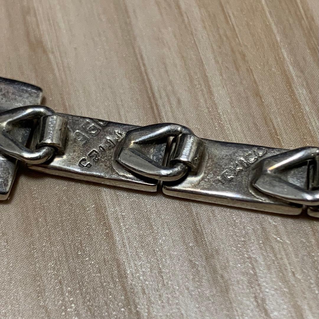 美品 ヴィンテージ メキシカンジュエリー パネルチェーンブレスレット TAXCO