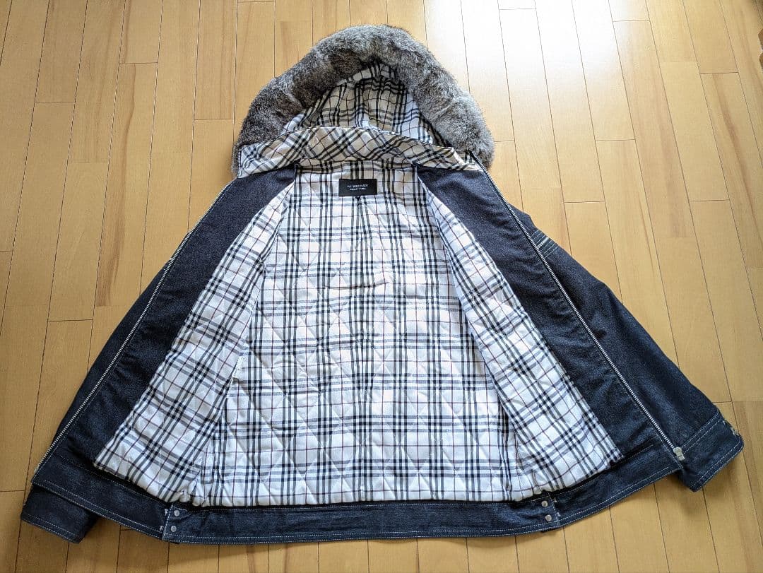 【美品】バーバリーブラックレーベル　ホワイト羊革レザージャケット M